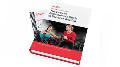 image of the ace personal trainer textbook located on the ace fitness personal trainer certification webpage